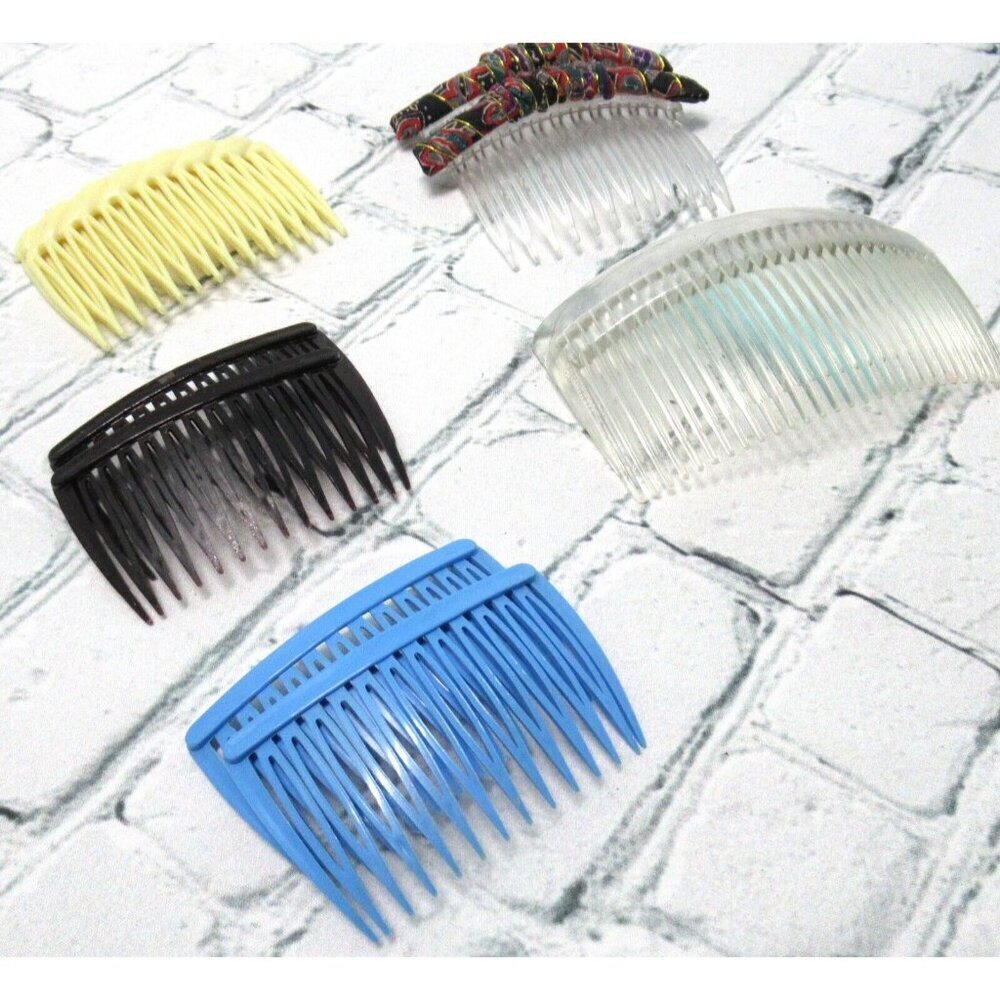 Vintage Side Tuck Hair Combs Mixed Lot 12 Pairs & 2 Singles All Colors and Sizes - Picture 6 of 6
